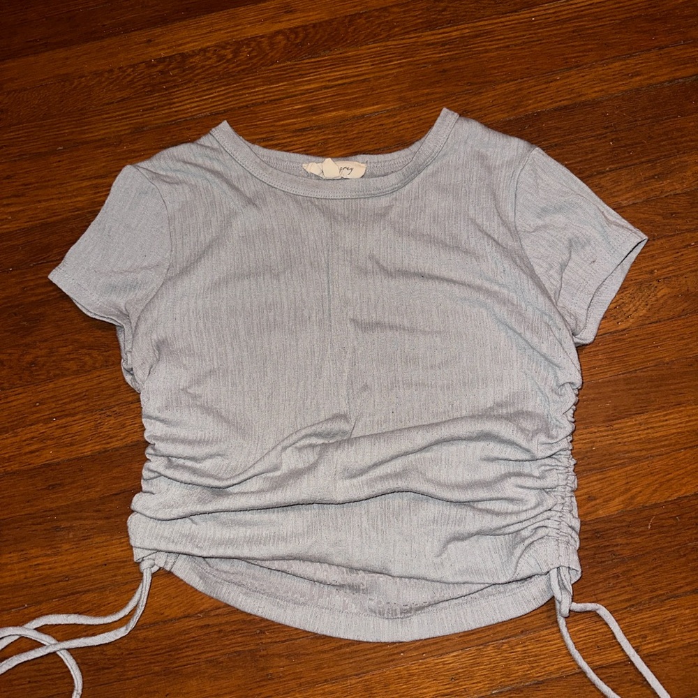 Light Gray Ruched Women's Top